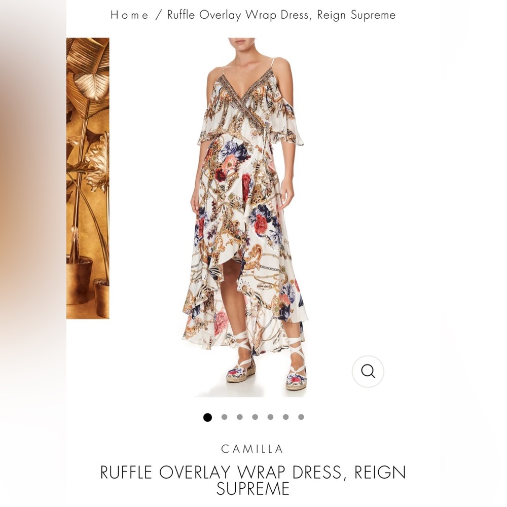 NWT CAMILLA REIGN SUPREME RUFFLE OVERLAYER WRAP DRESS SIZE SMALL MSRP $749